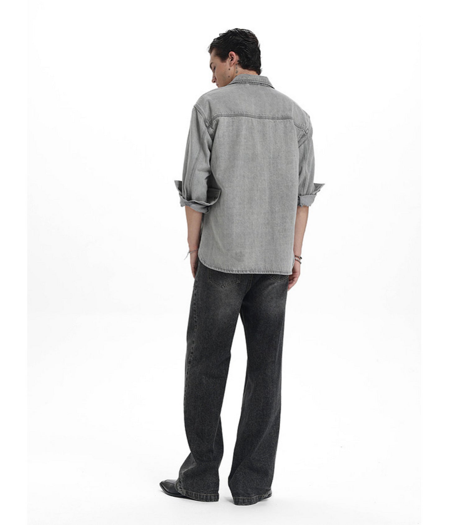 Vintage Relaxed-Fit Two-Tone Denim Shirt