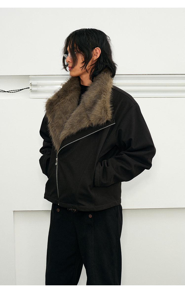 Detachable fur collar Thick jacket