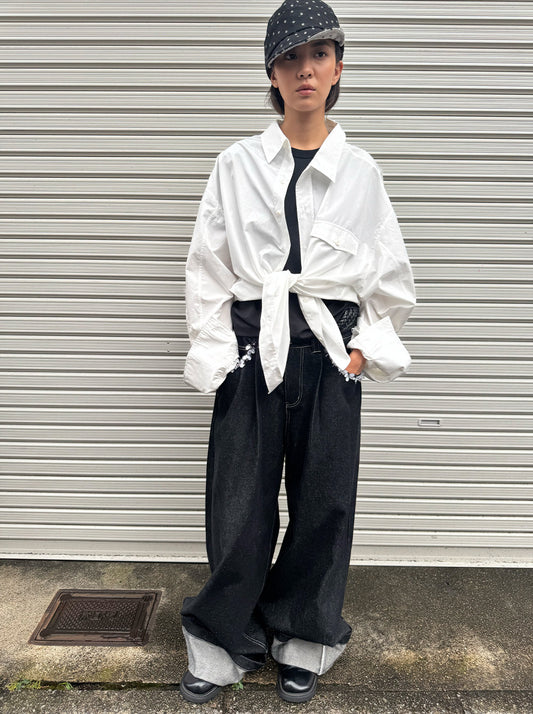 Lace Trim Unisex Casual Shirt