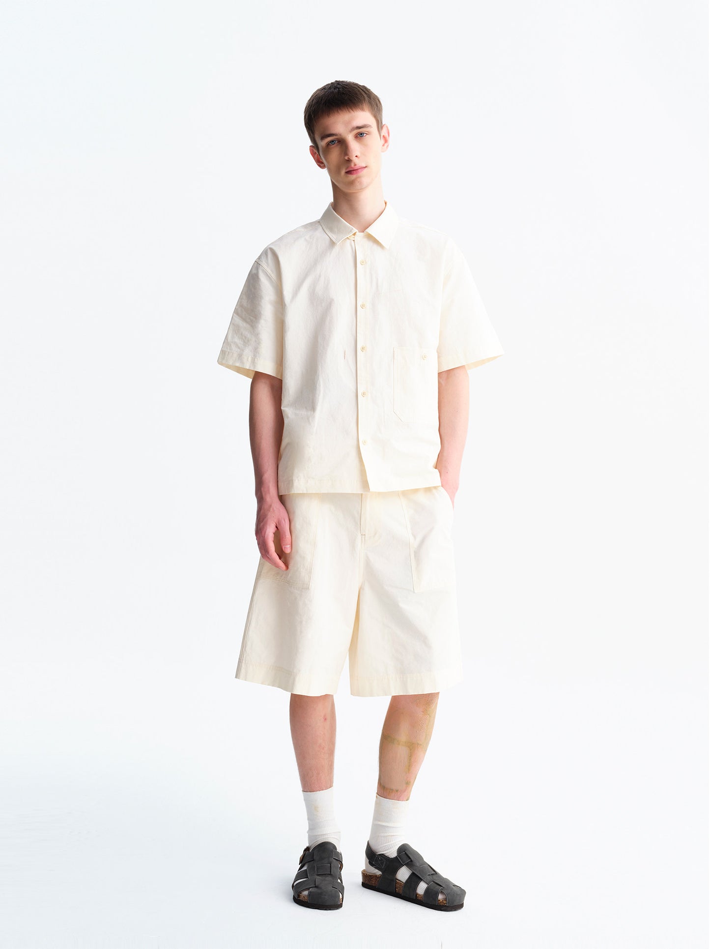 Matte Finish Solid-Color Shirt