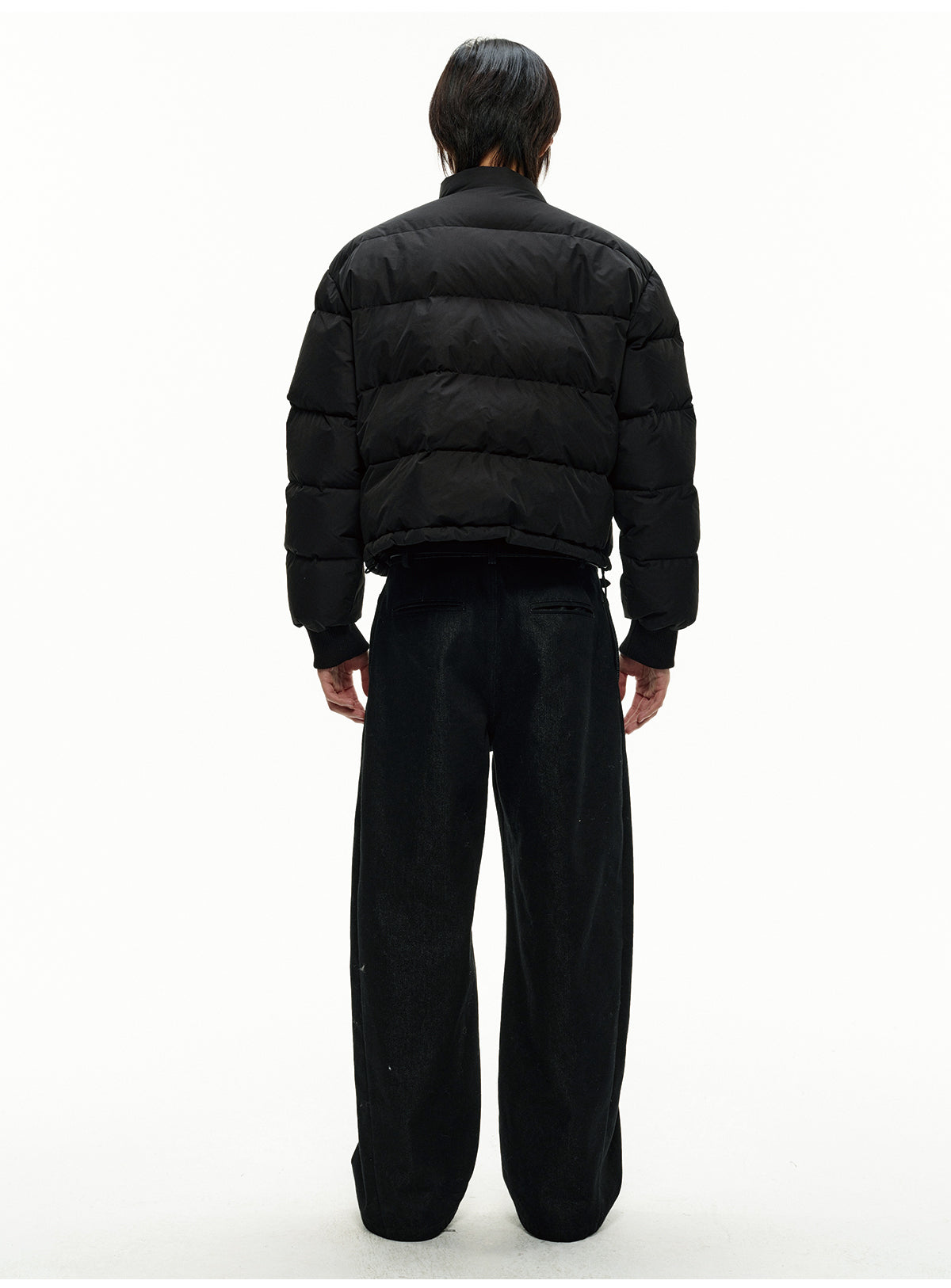 Reverse-brushed denim jeans