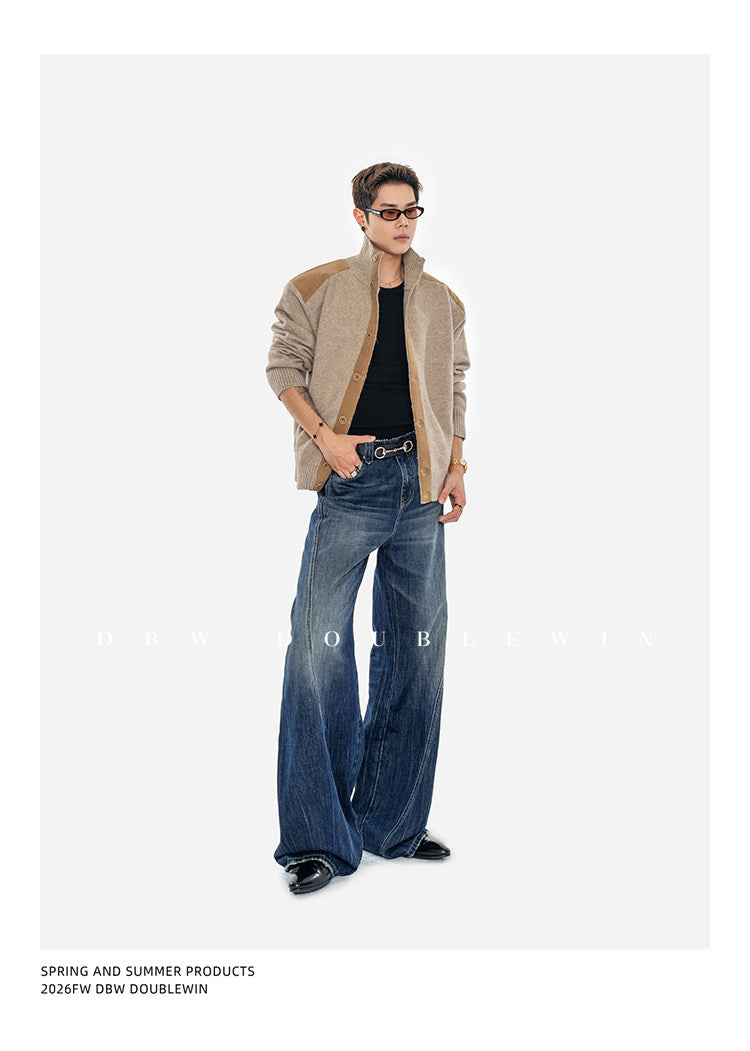 Wide-Leg Denim Pants
