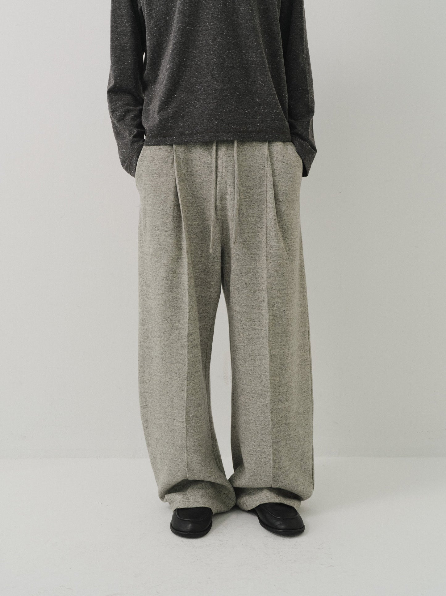Center-Stitch Pleated Sweatpants