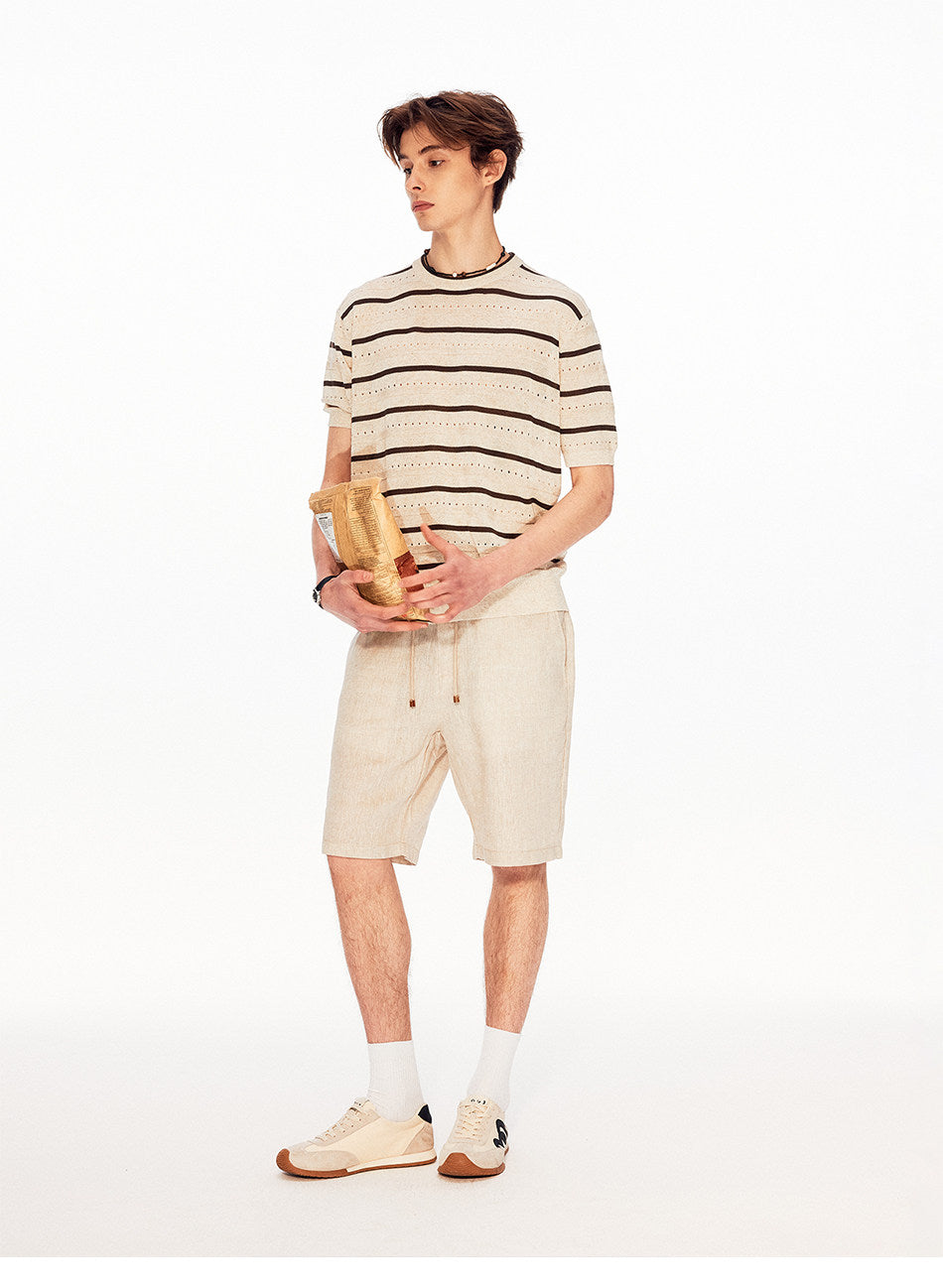 Unisex Vintage-Style Mesh-Striped Knit