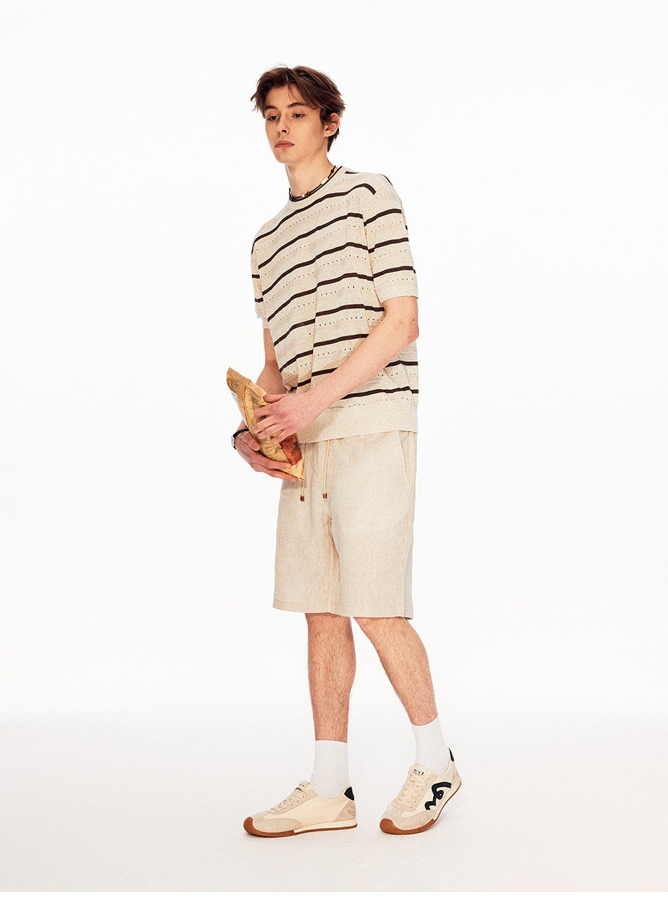 Unisex Vintage-Style Mesh-Striped Knit