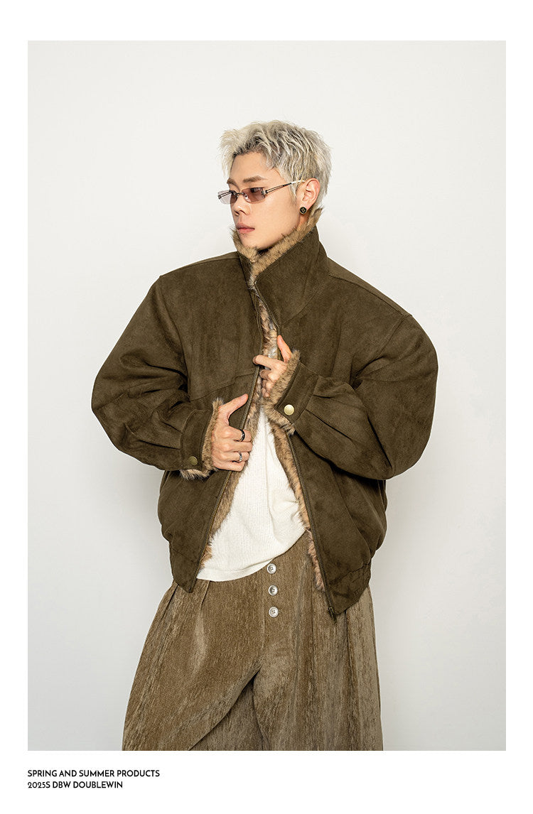 Faux Fox Fur Cotton Jacket