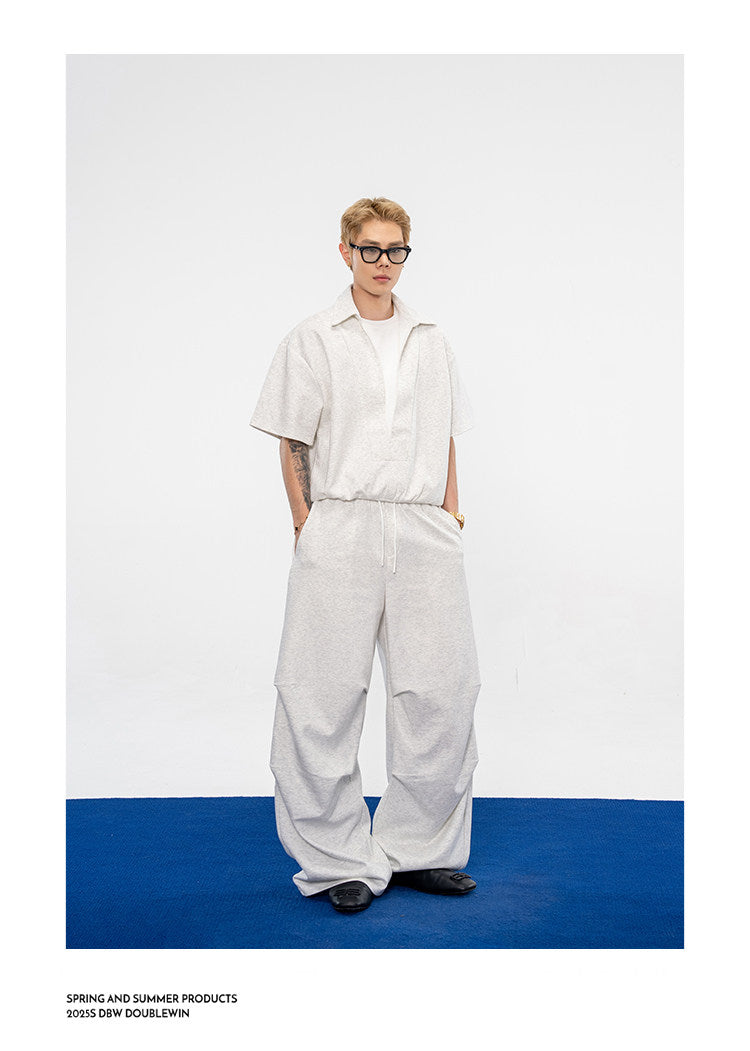 Casual Sweatpants with 3D-Structured Pleats
