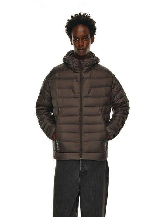 Rib Hooded Down Jacket