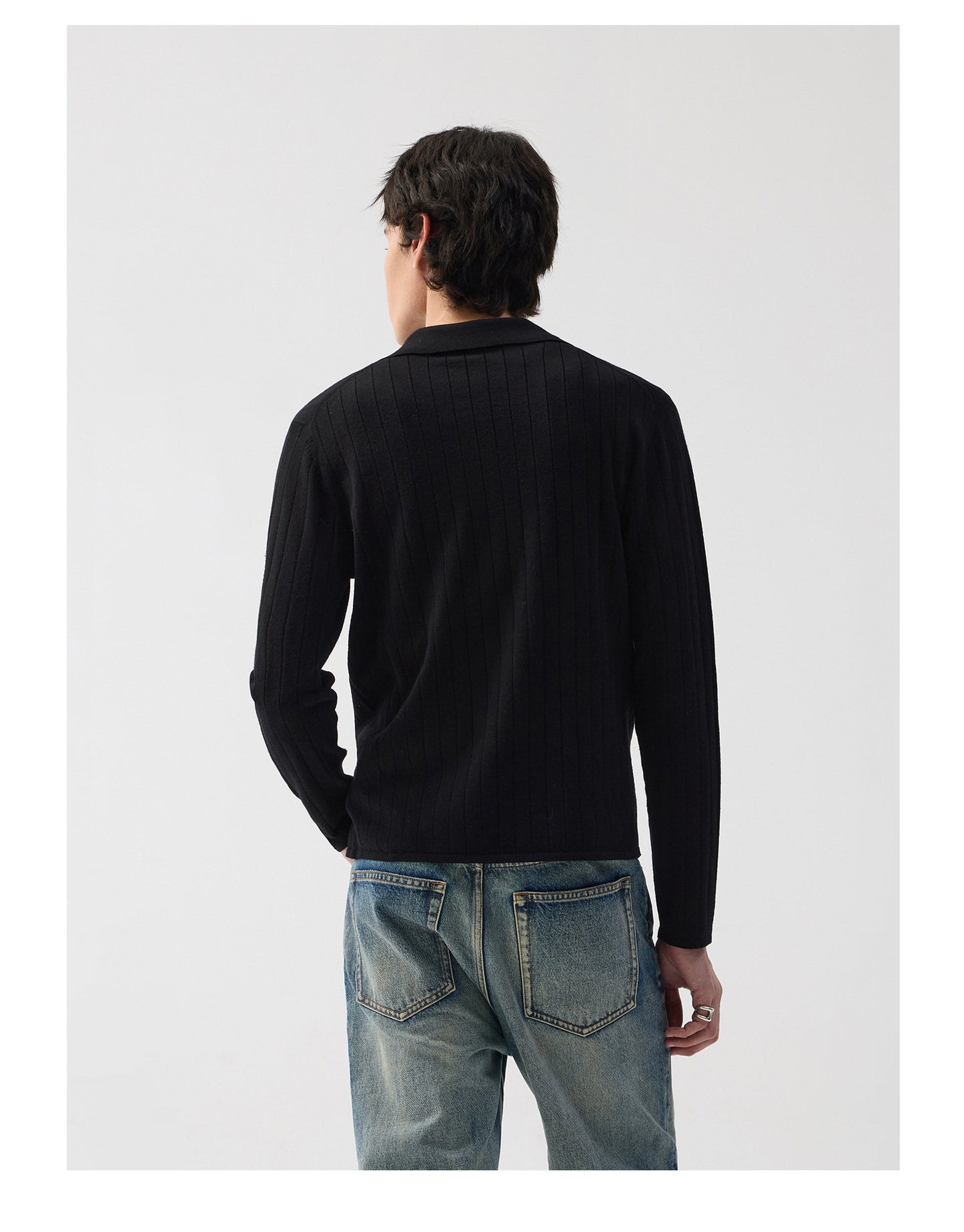 Simple Rib-Knit Shirt
