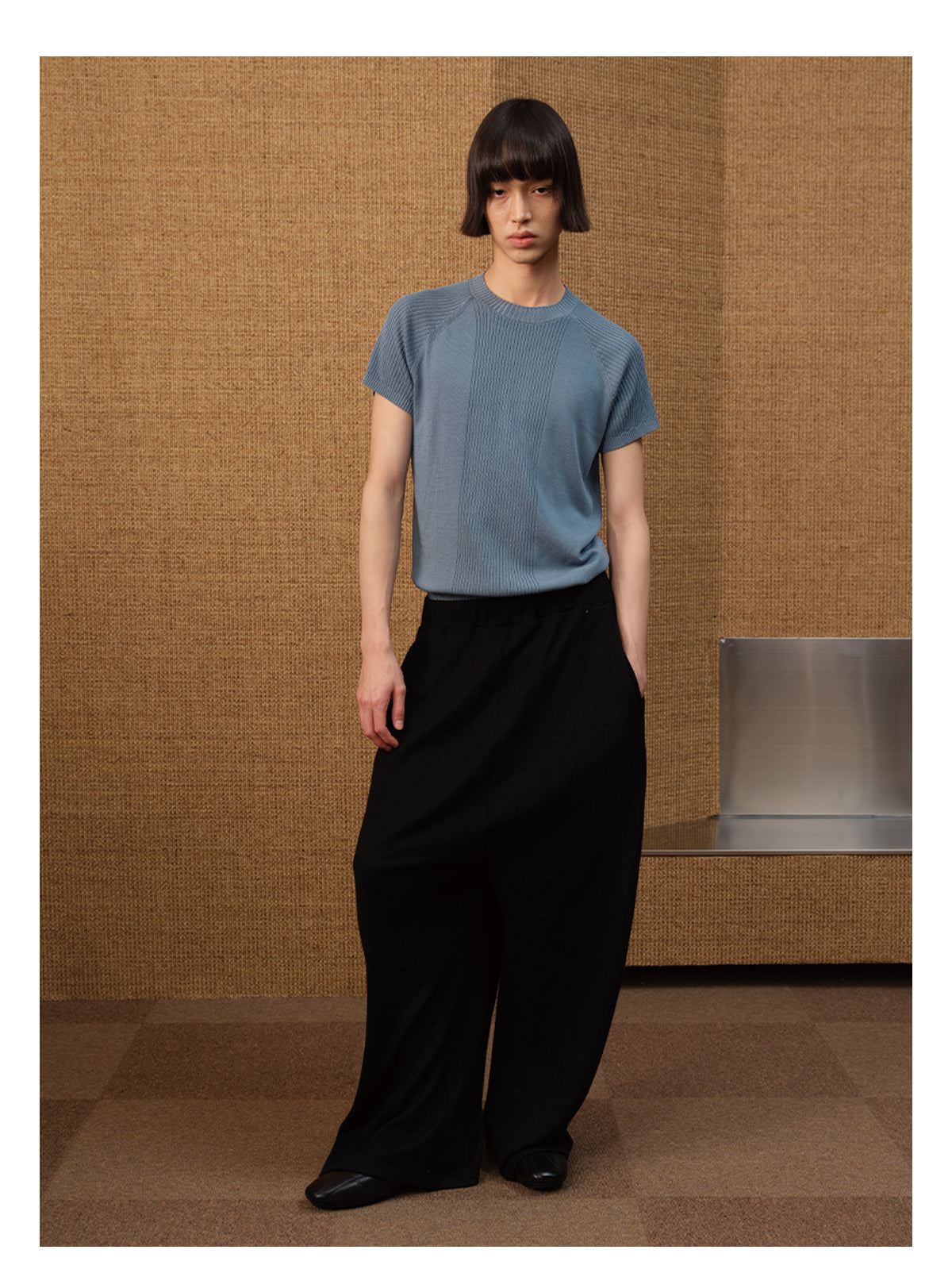 Ice Silk Fabric Knit Shirt