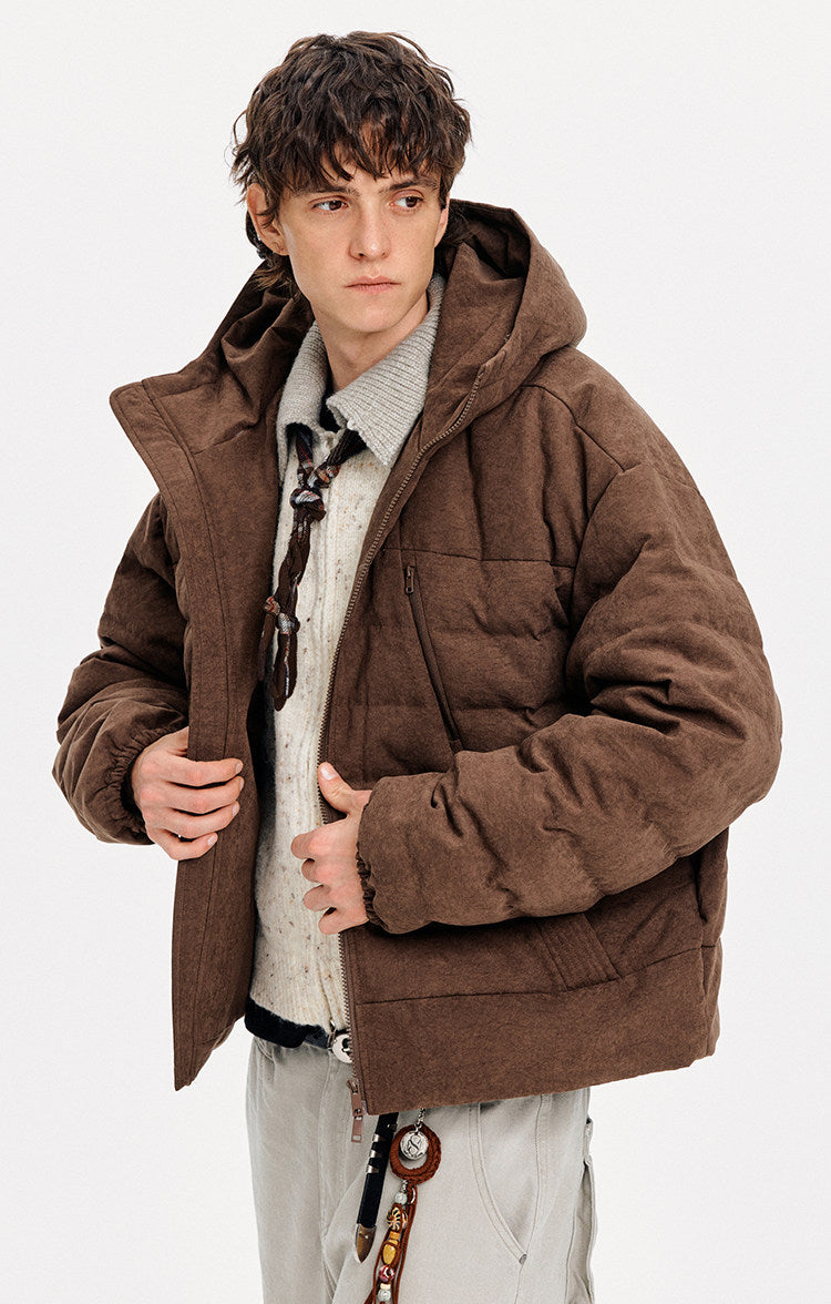 Unisex Minimalist Hooded Down Jacket
