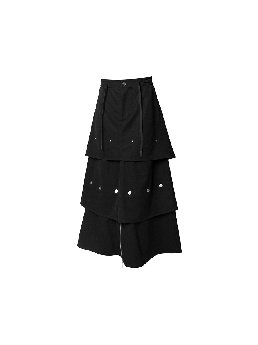 Detachable long skirt with buttons