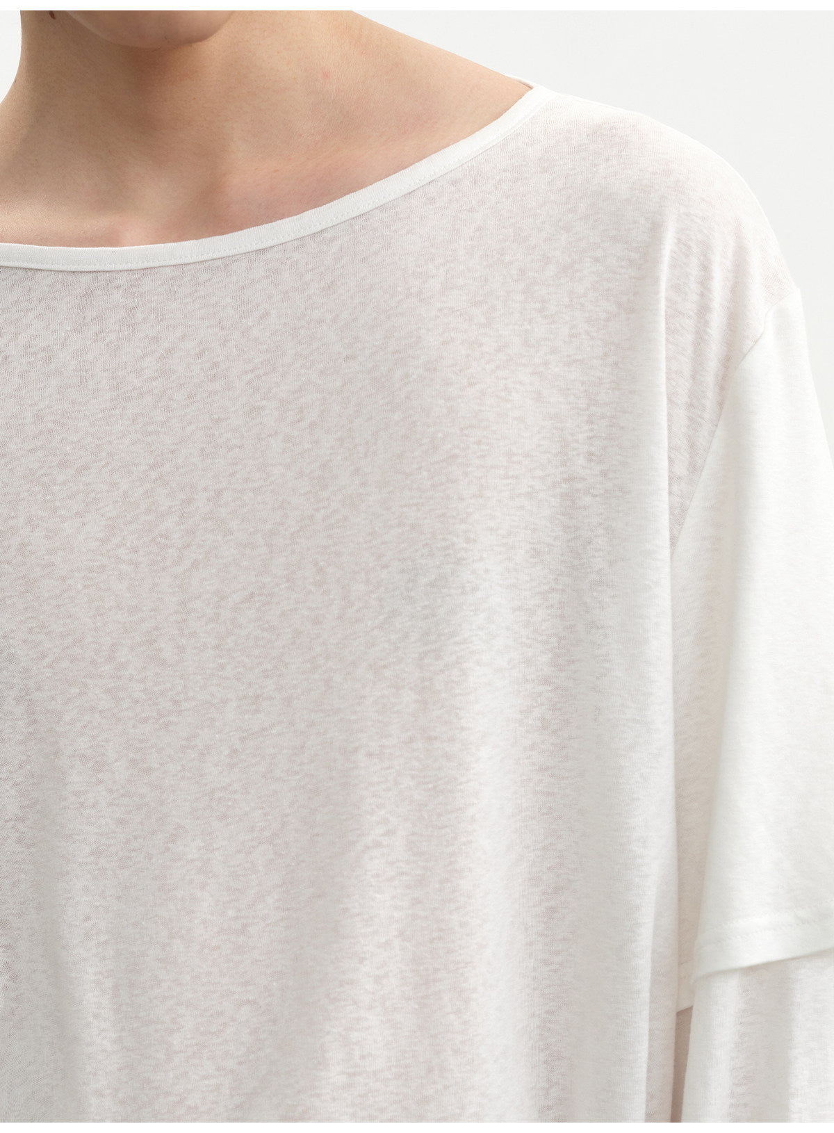 Fake Two-Piece Boat Neck T-Shirt