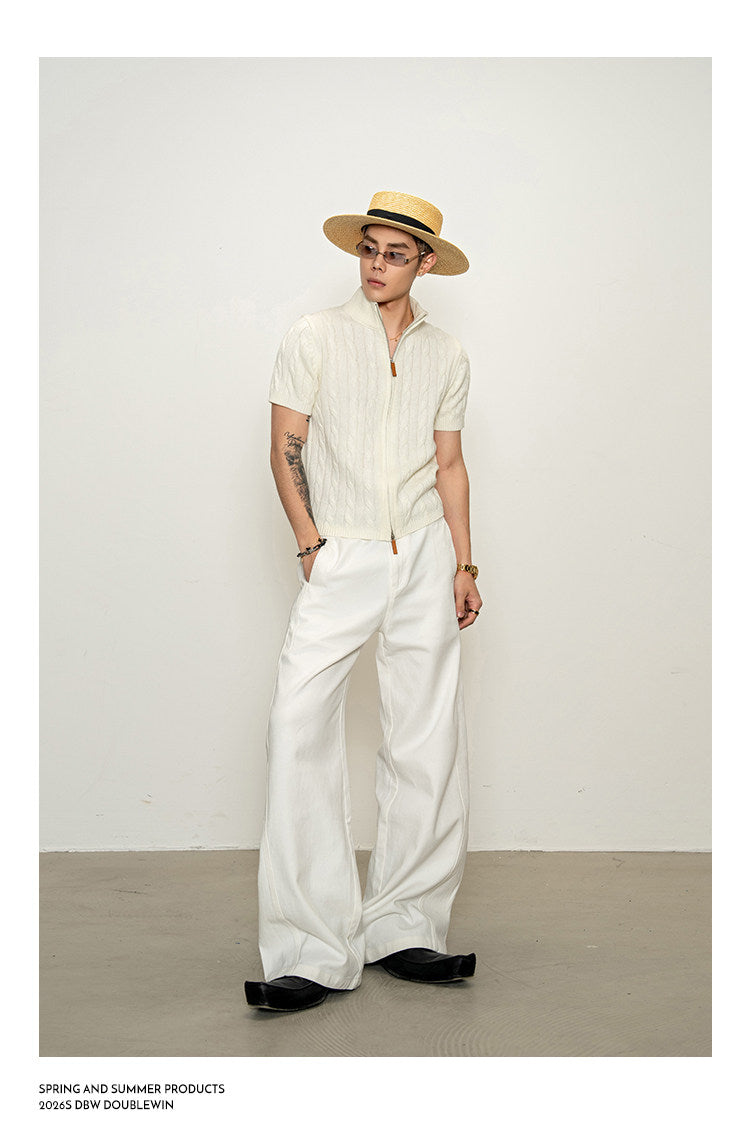 Stylish Straight-Leg White Jeans