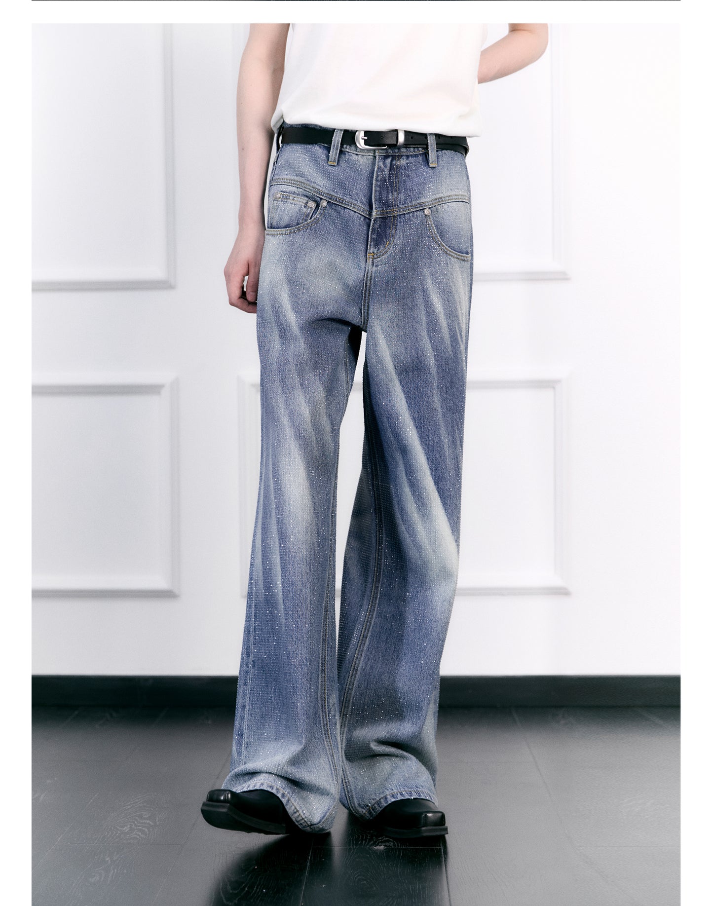 Wash-processed blue jeans