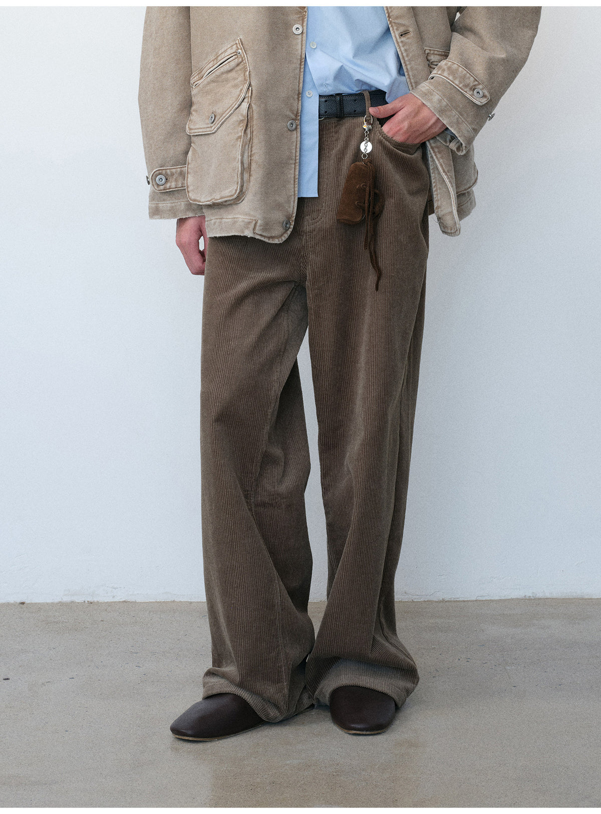 Two-Tone Wash Corduroy Casual Pants