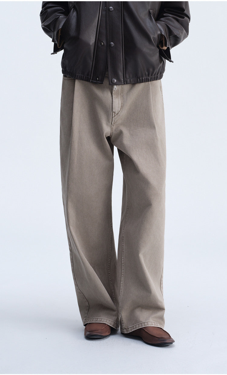 Single-Tuck Denim Pants