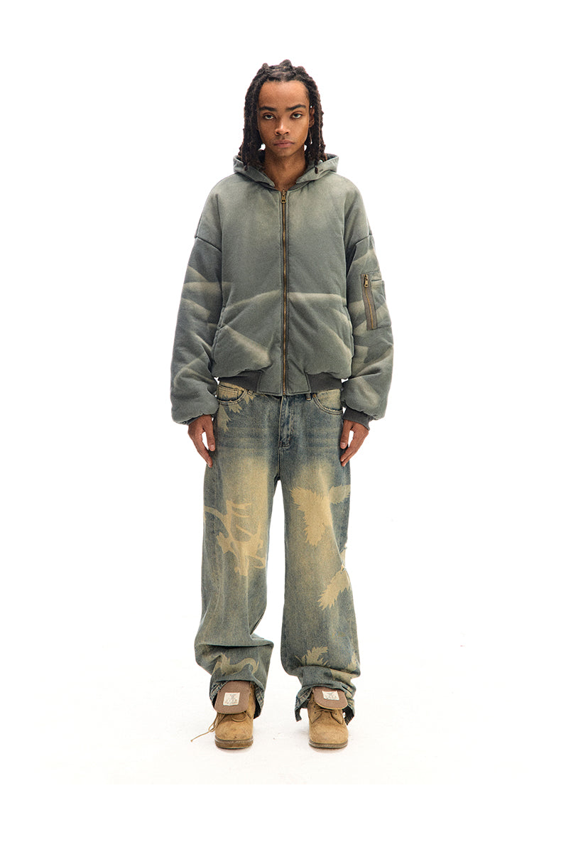 Wrinkled wash sweatshirt