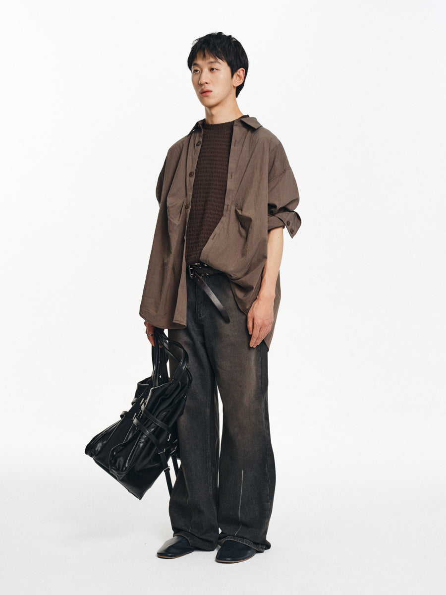 Distressed A-Line Jeans