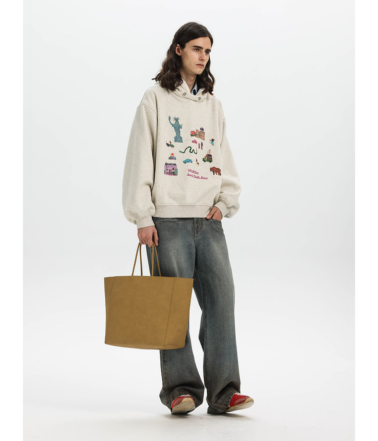 Three-in-one printed sweatshirt