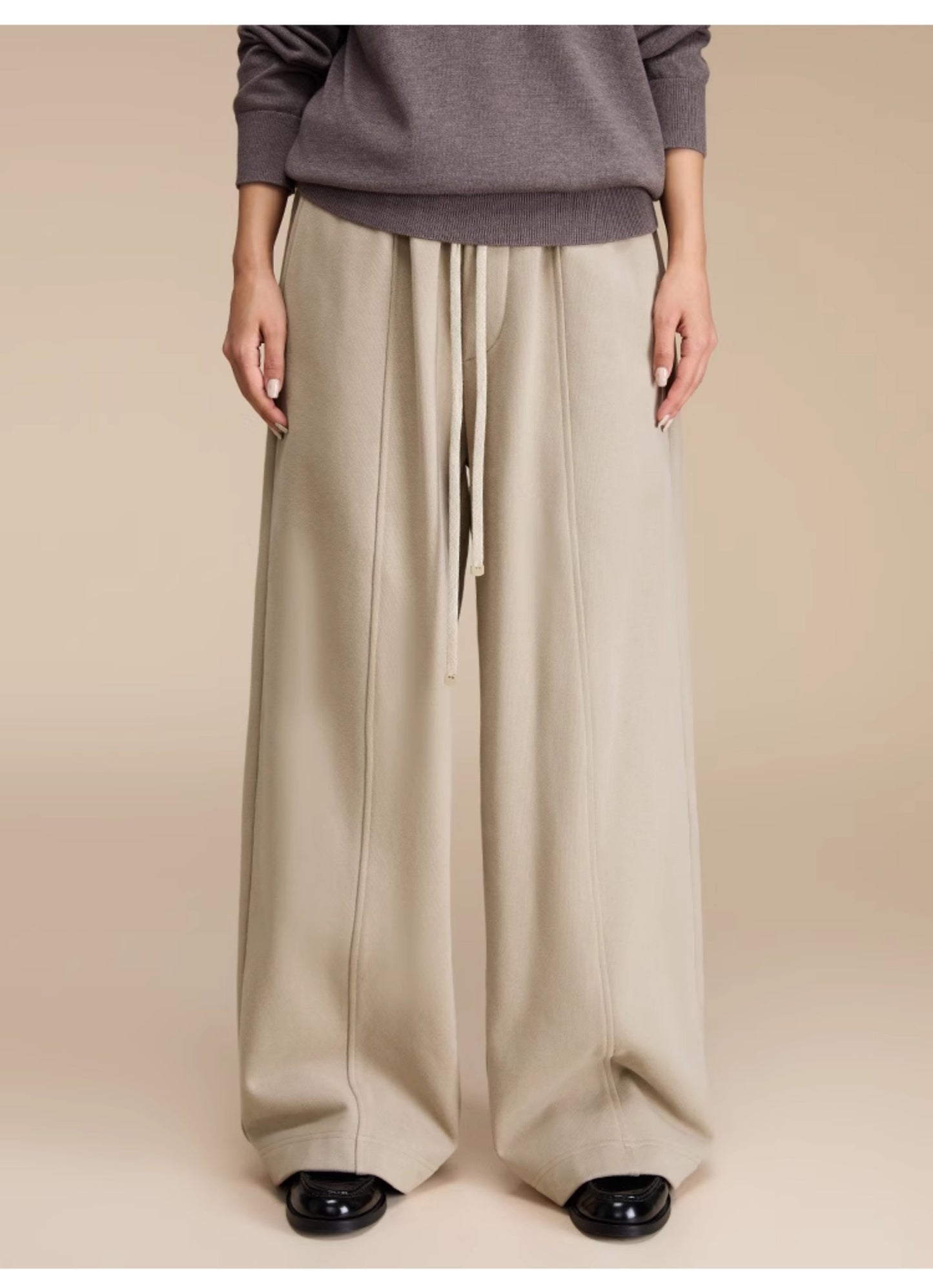 Wide leg casual long sweat pants