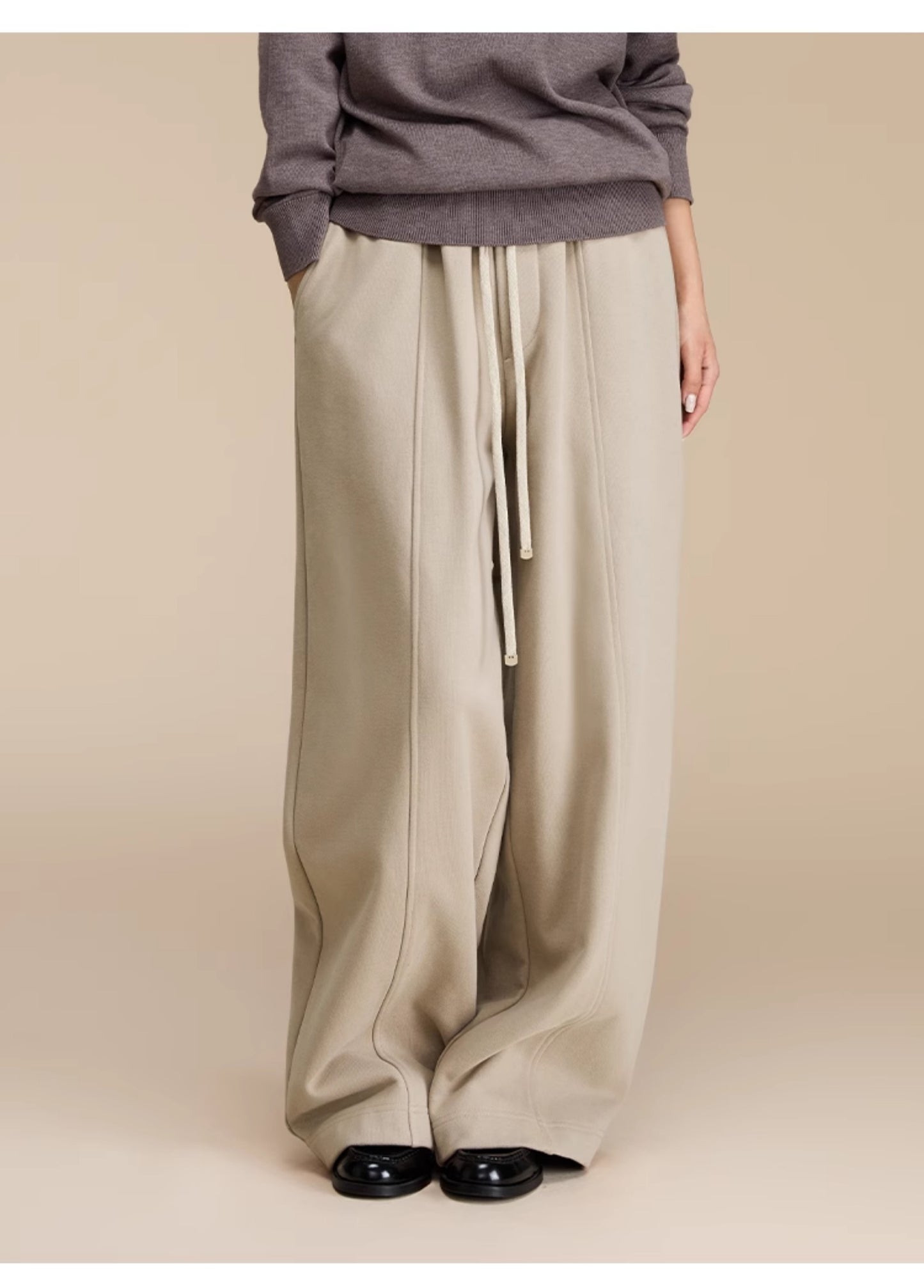 Wide leg casual long sweat pants