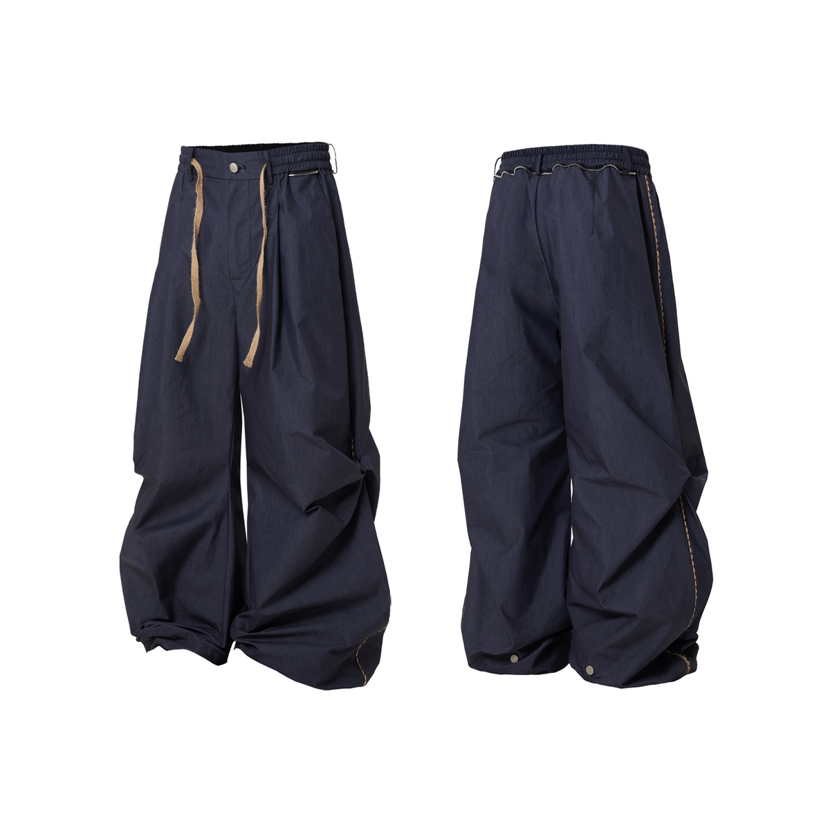 Loose-Fit Paratrooper Pants with Drawstring