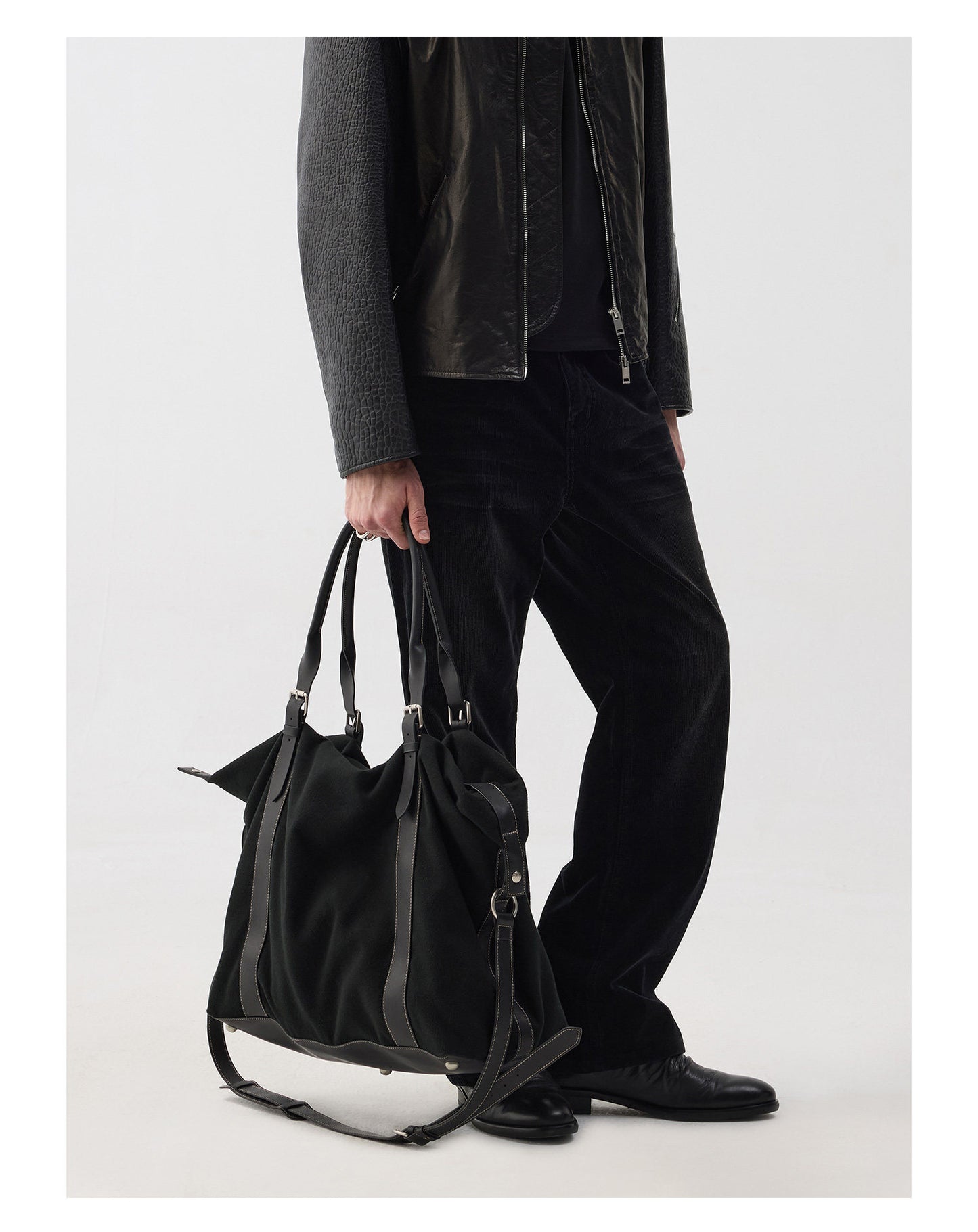 Unisex Patchwork PU Shoulder Bag