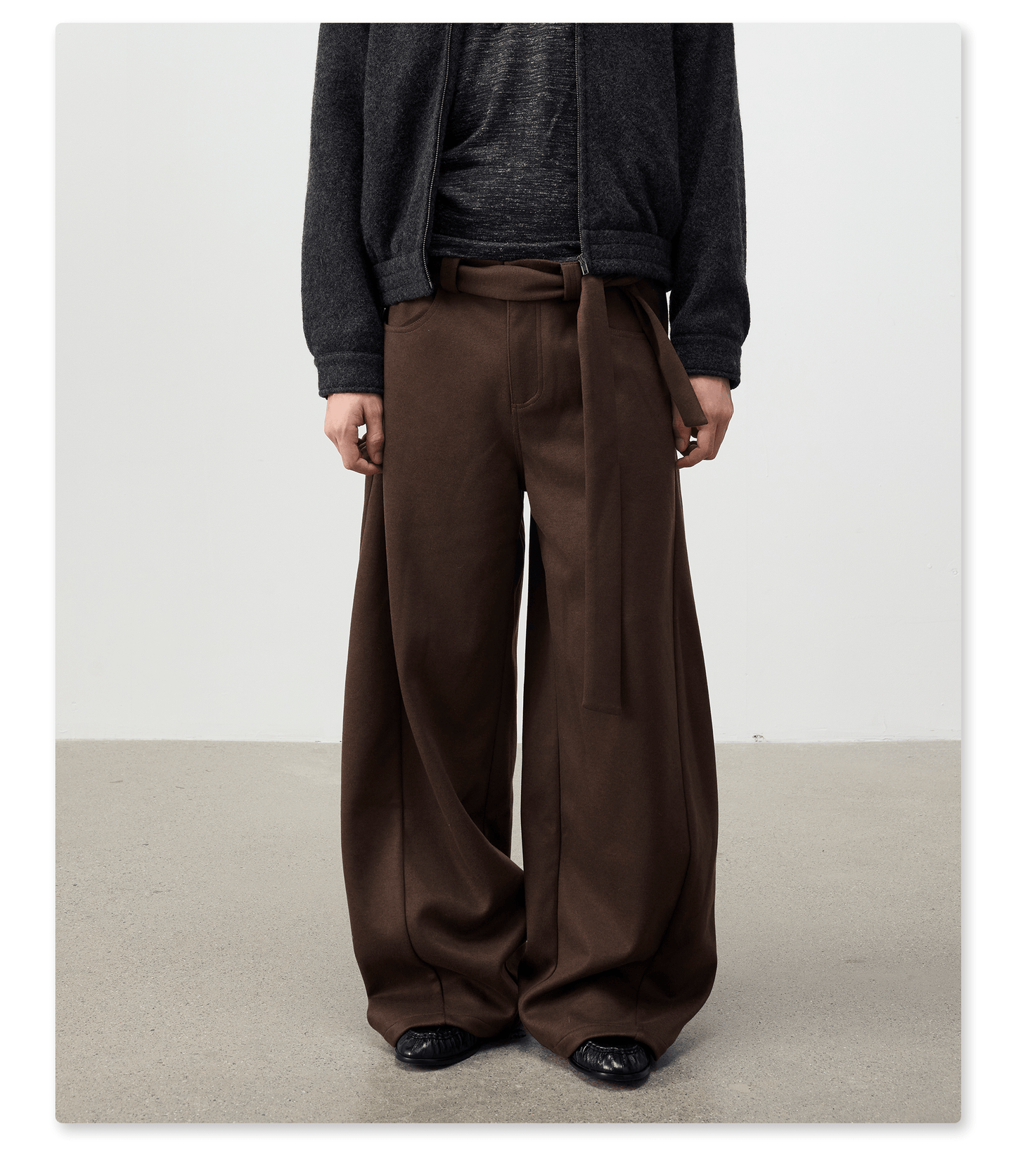 Wool-Blend Casual Pants