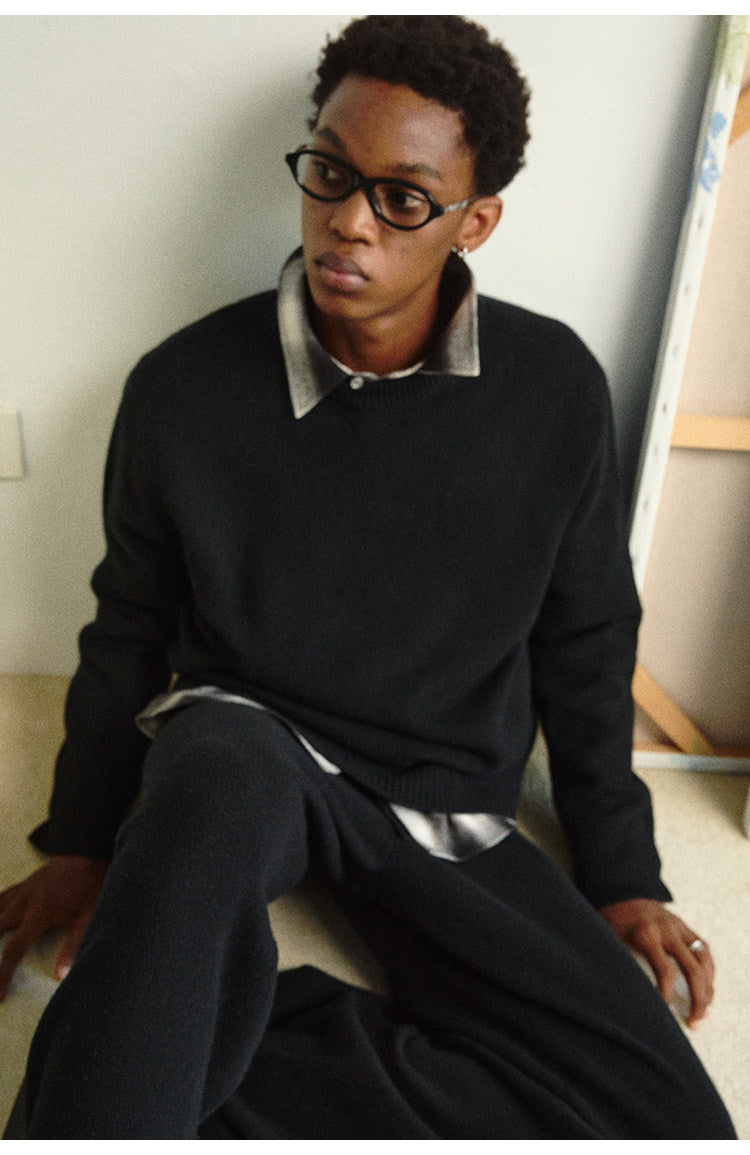 Wool & Cashmere Blend Crew Neck Sweater