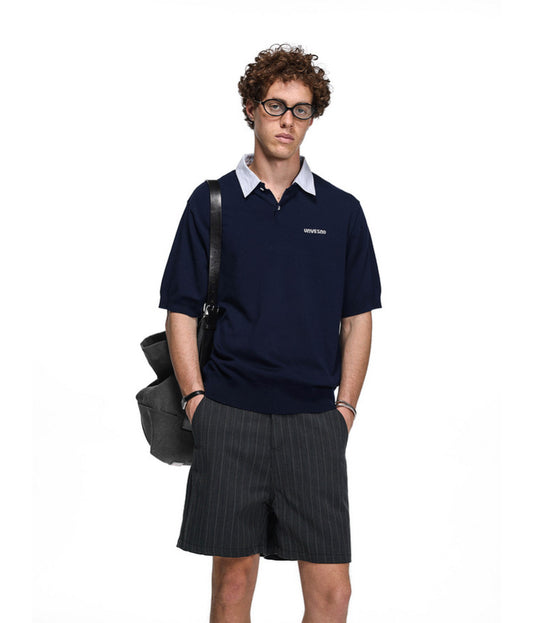 Unisex Removable Collar Polo Shirt