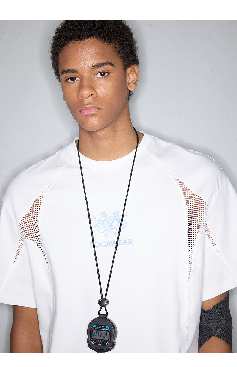 Mesh Patchwork Print T-Shirt