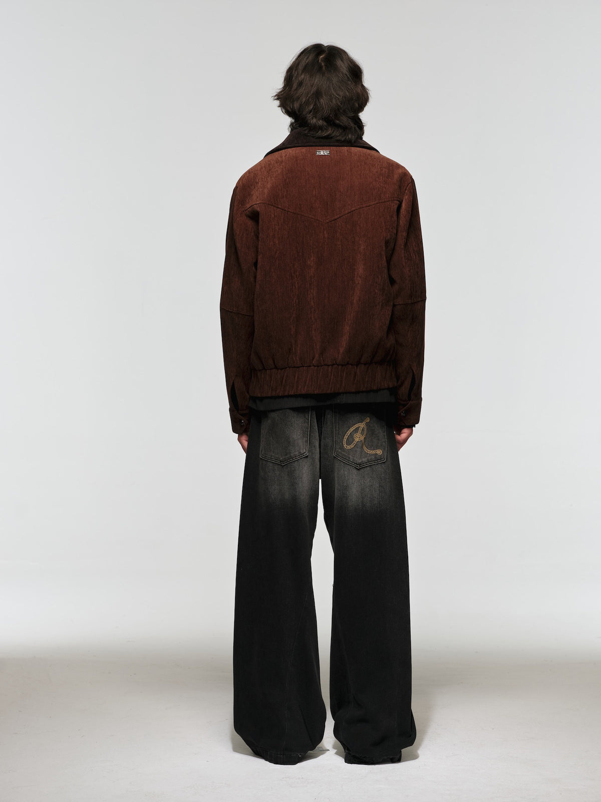 Cut Washed Black Vintage Jeans