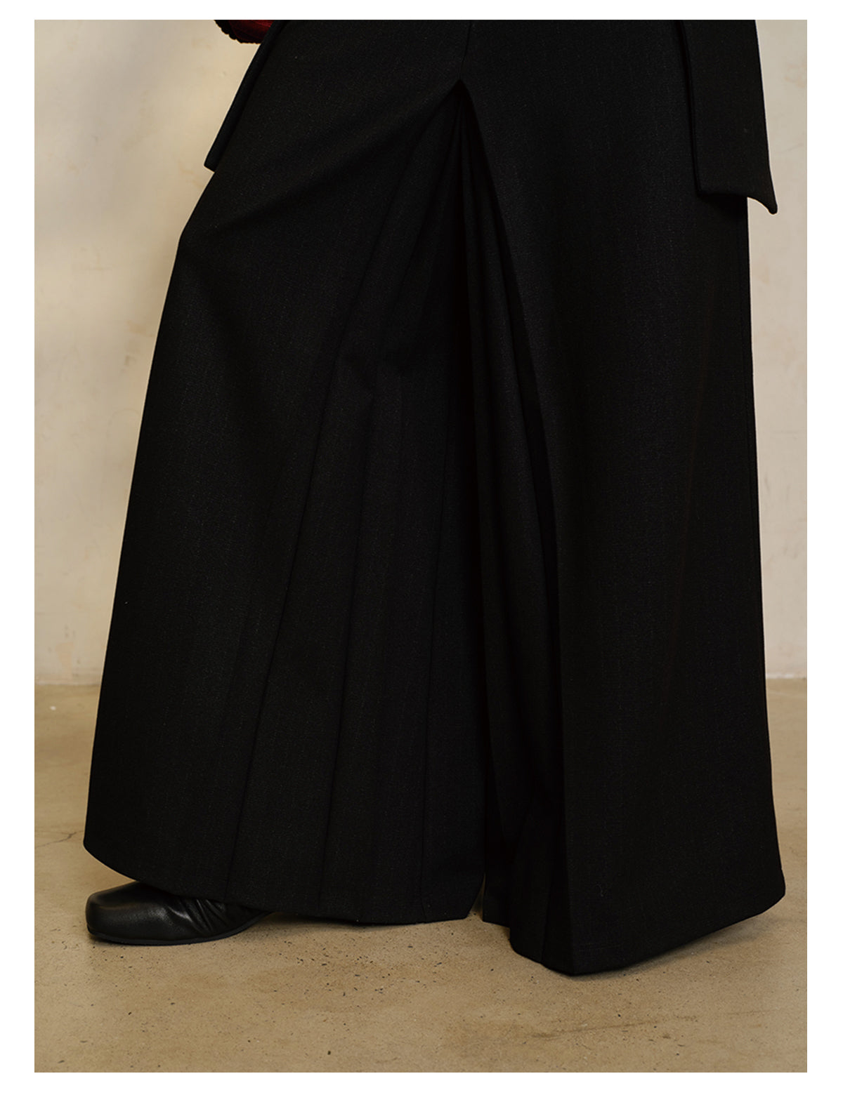 Side pockets A-line wide pants