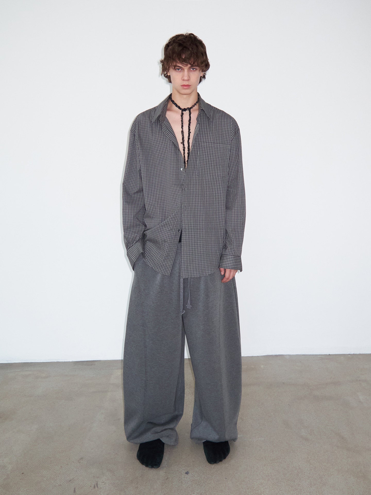 Relaxed-Fit Fine Check Shirt