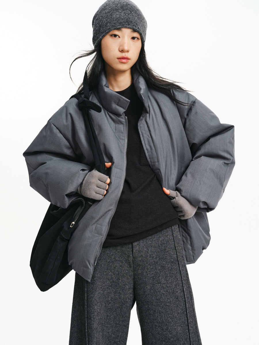 Linen-Style Down Jacket