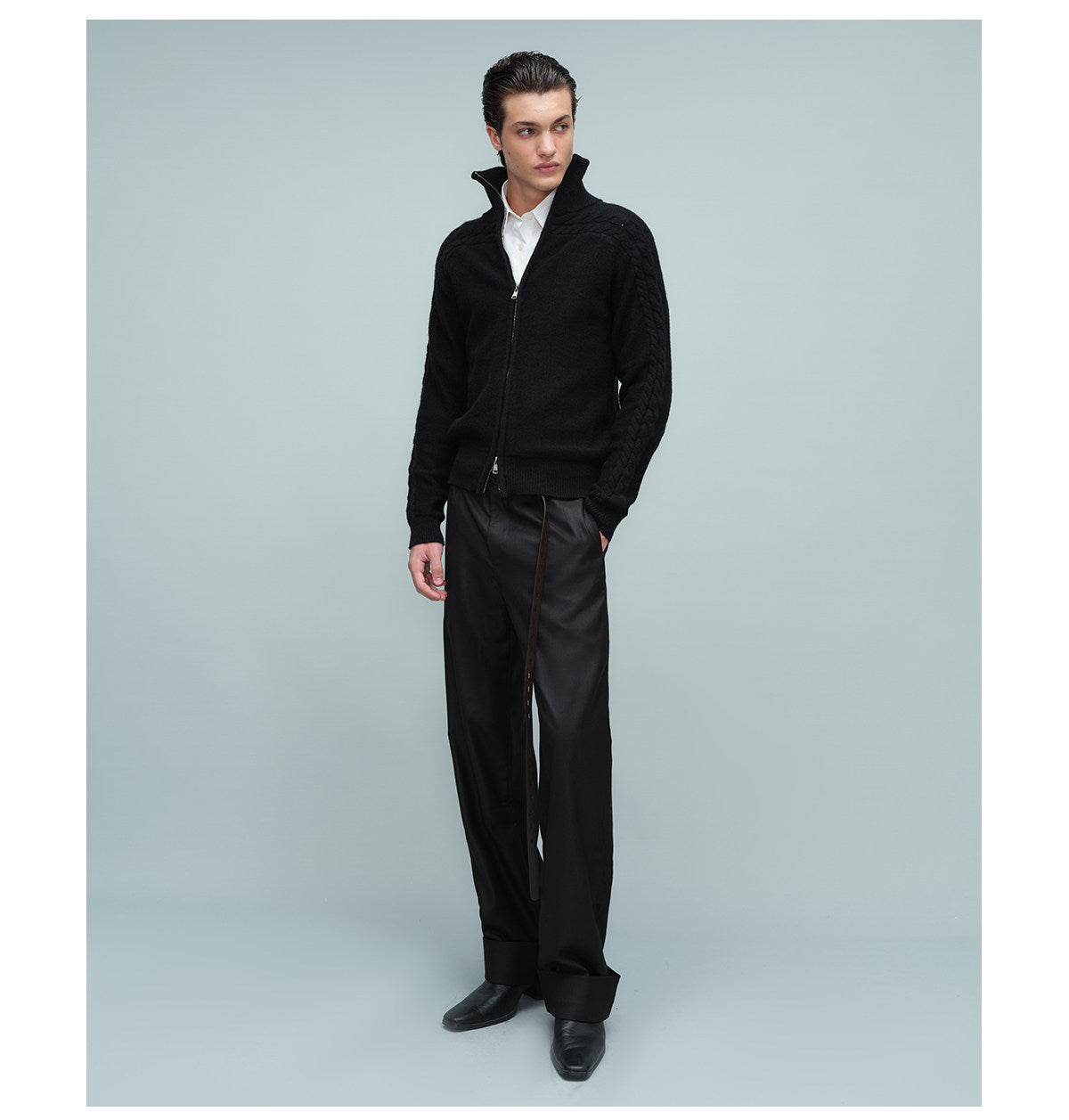 Straight-Leg, Slim-Fit Casual Pants