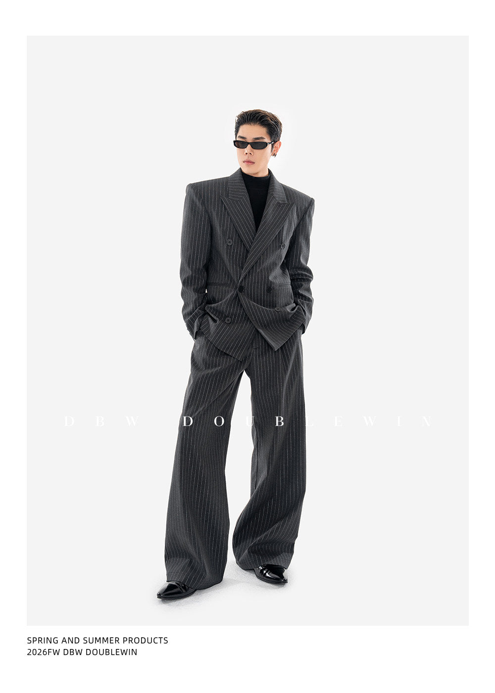 Wide-Shoulder Suit Set