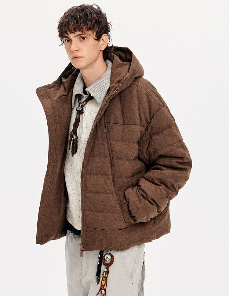 Unisex Minimalist Hooded Down Jacket