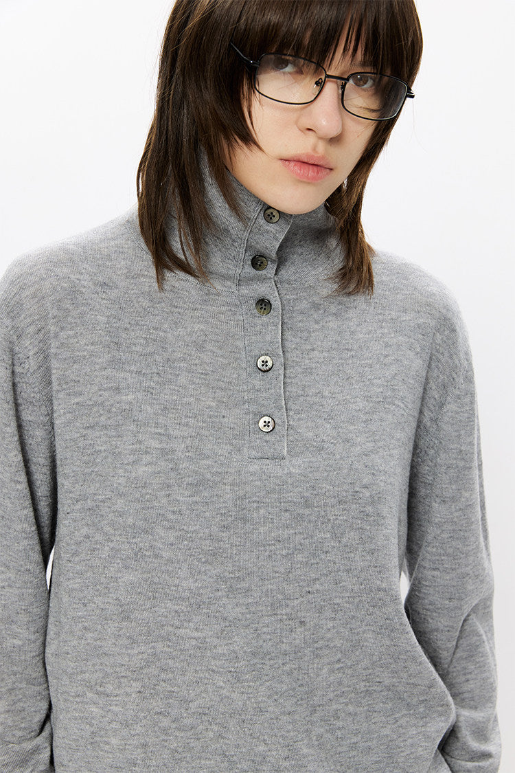 Double-Layer Stand Collar Knit