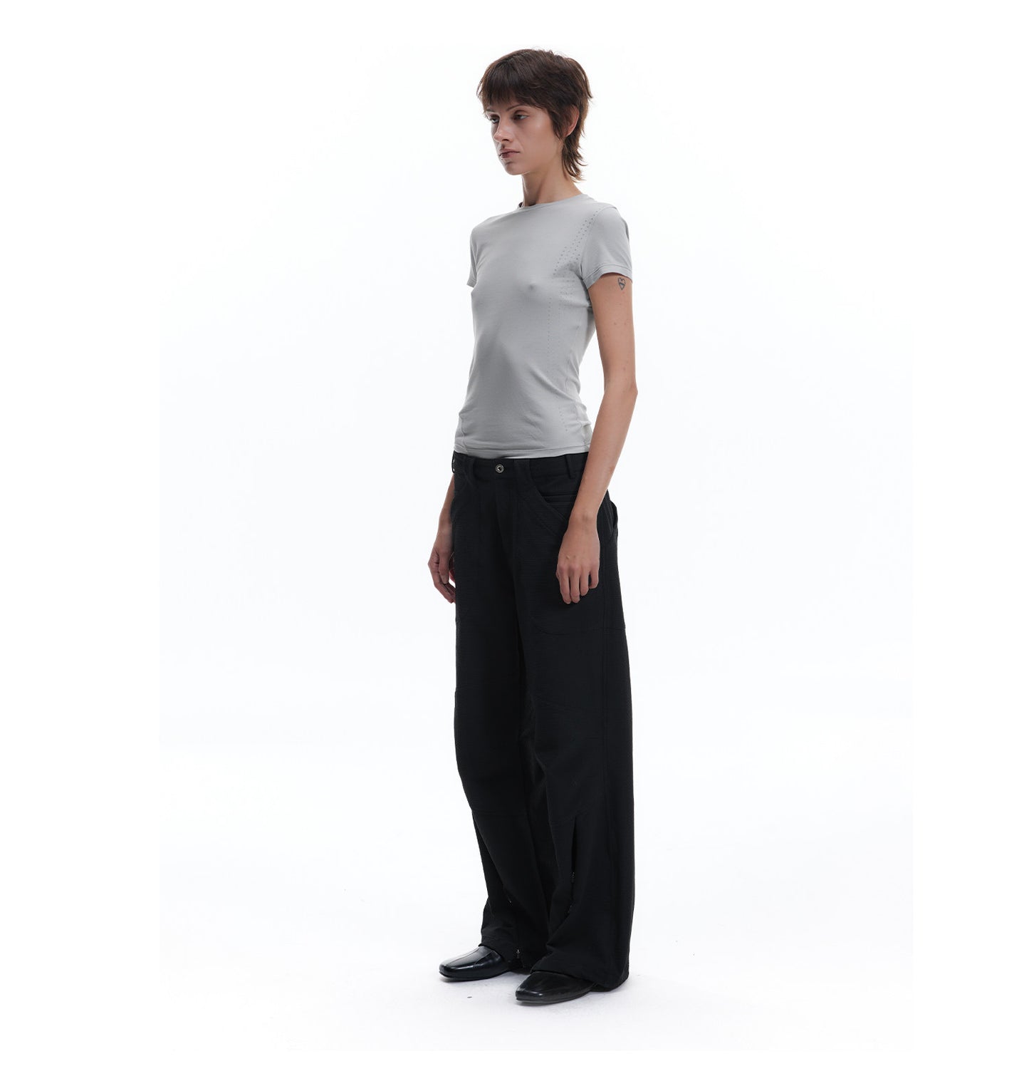 3D-Cut A-Line Casual Pants