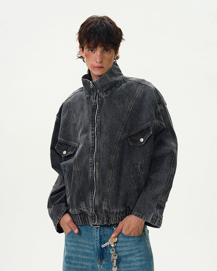 Decomposition Design Washed Denim Jacket