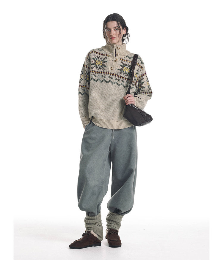 Wool Blend Color Block Sweater