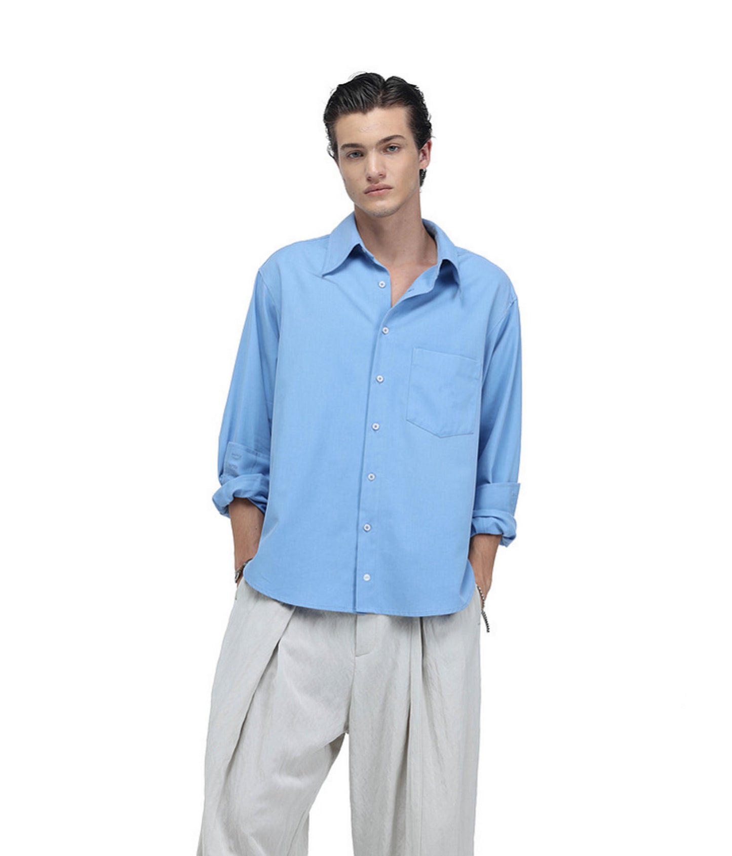 High-End Tailored Long-Silhouette Shirt