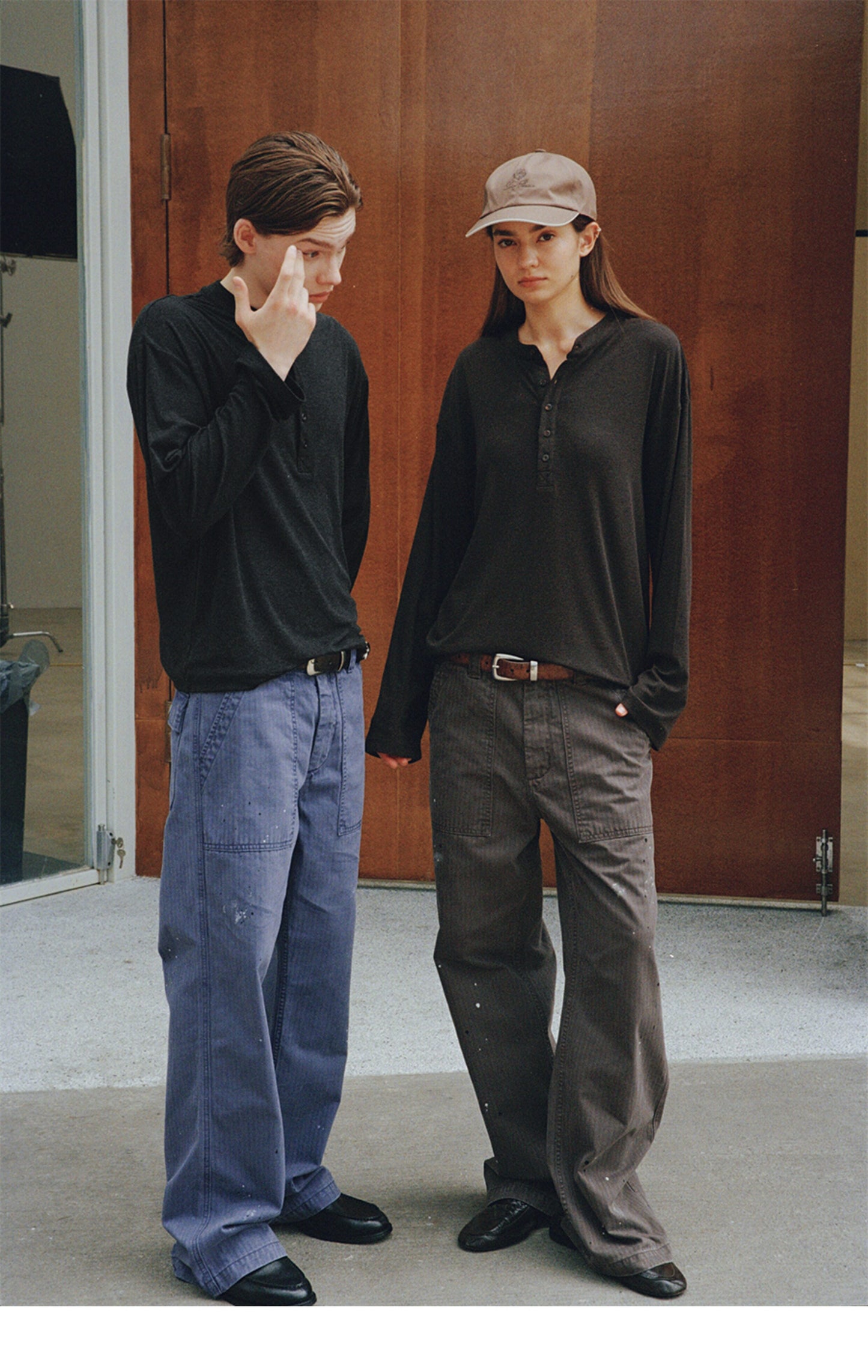 Vintage Herringbone Casual Pants
