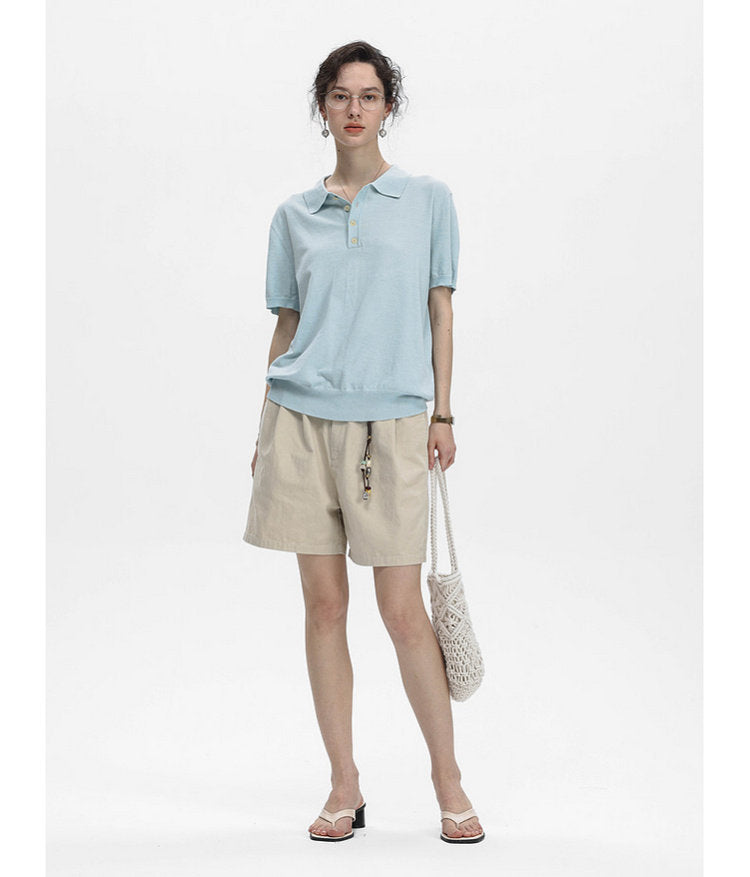 Simple Knit Polo Shirt