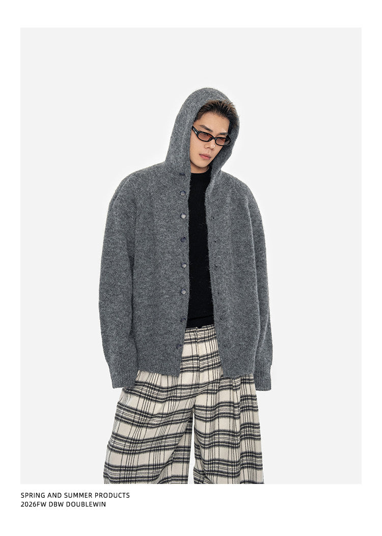 Knitted Cardigan with Hood