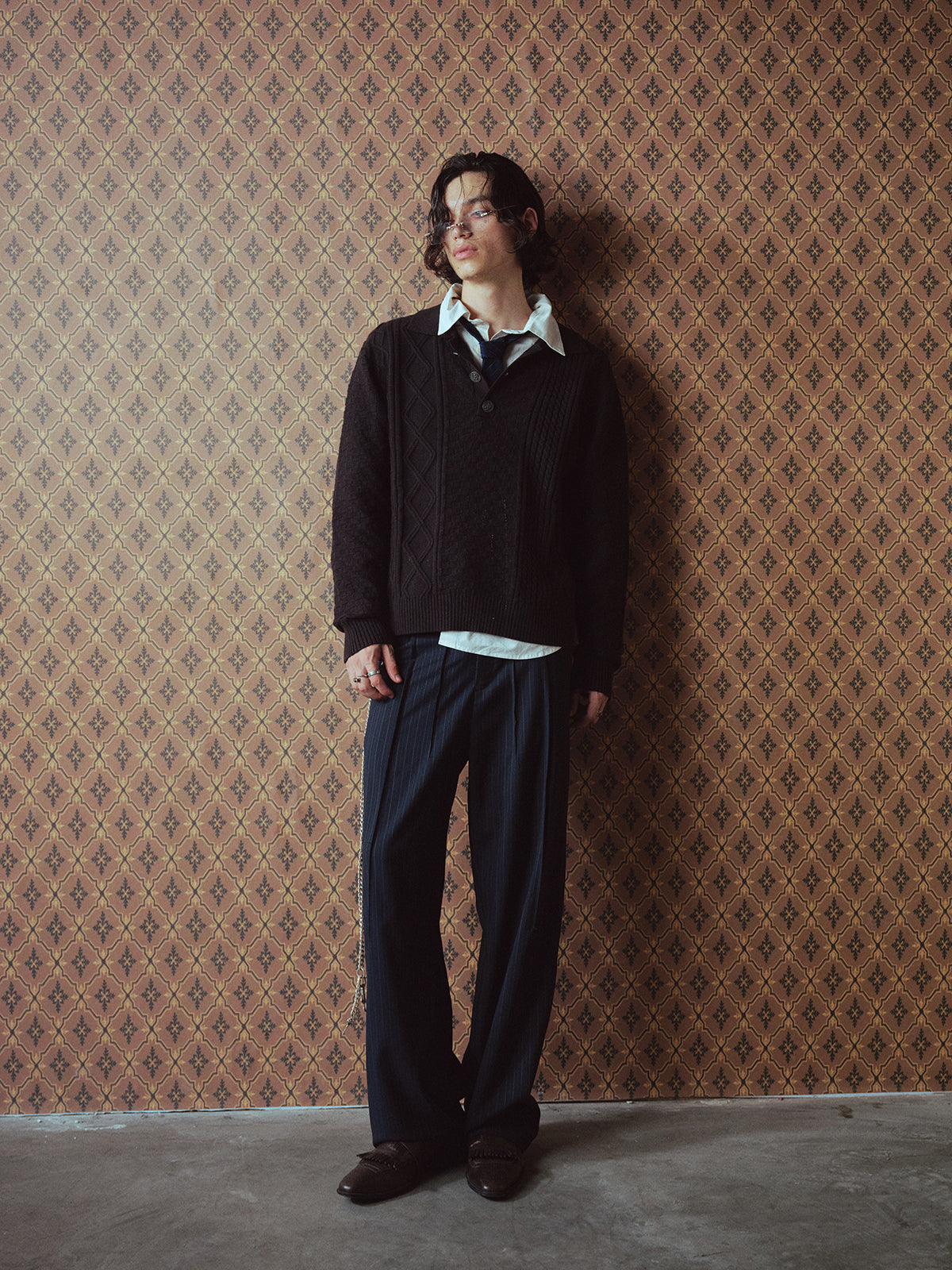 Wool Stripe Casual Pants