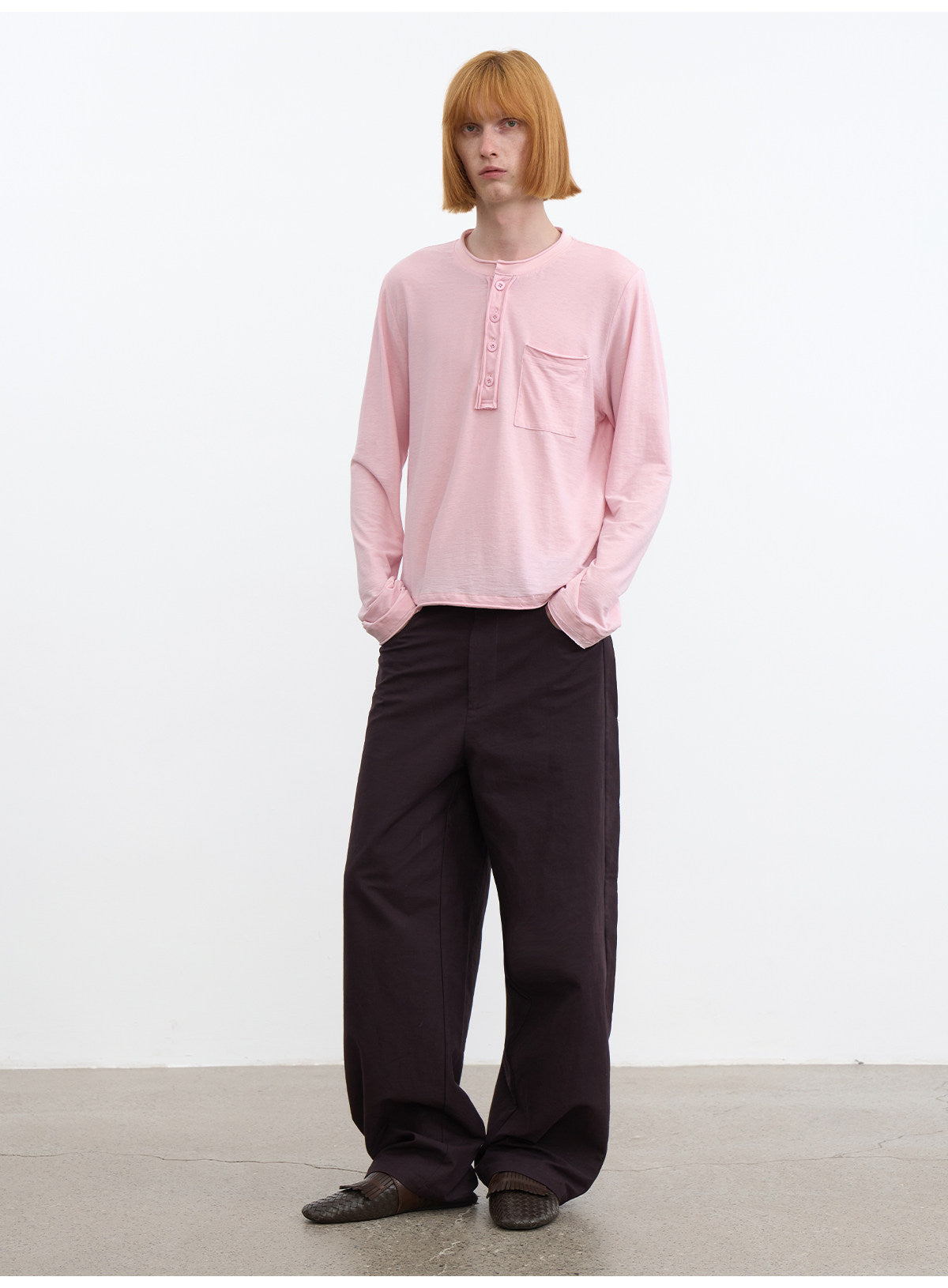 Casual Pants with Side Ribbing