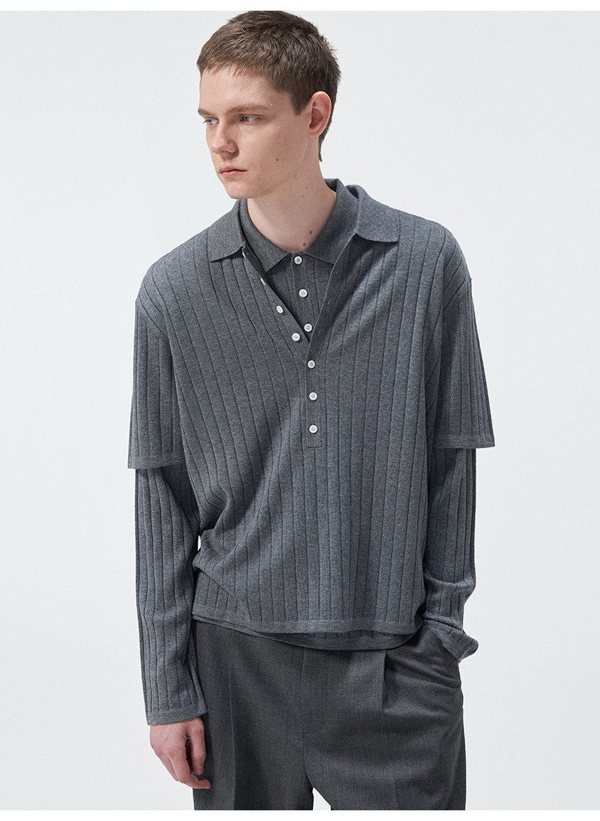 Wool and silk blend knit sweater